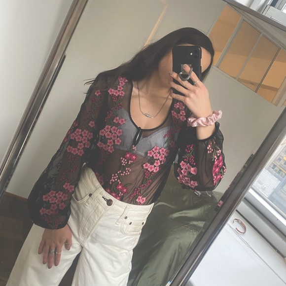 St. Roche Tops - St Roche Sheer Embroidered Top